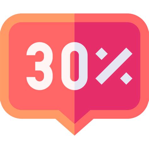 30 percent - Free commerce and shopping icons