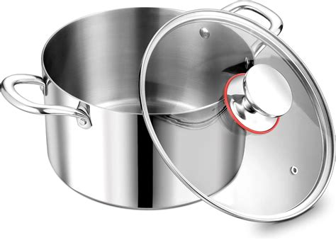 Amazon.com: P&P CHEF 5 Quart Tri-Ply Stainless Steel Stock Pot, 5 Qt ...