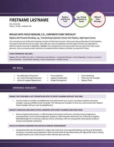 Event Planner Bio, Portfolio, References & Letterhead Templates