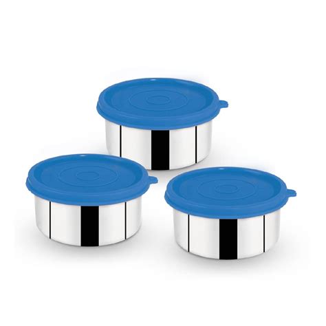 Trueware Day To Day Container | Set of 3 | Blue | Satinless Steel ...