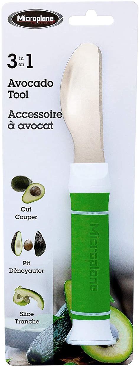 Microplane Avocado Tool - Safely Cut, Pit, Serve Avocados - Green ...