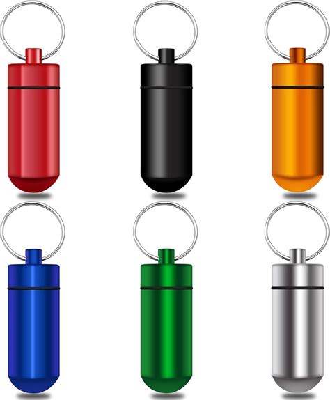Amazon.com: BLMHTWO 6 Pack Keychain Pill Holder Small Pill Box Keychain ...