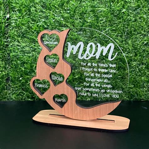 Personalized Gift for Mother’s Day, Wooden 2 Layer Plaque, Mothers Day ...