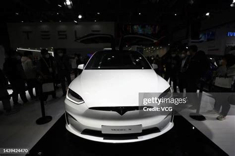 A Tesla Model X in its store in Shanghai.