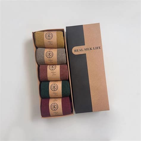 REAL SILK LIFE 5 Pairs Set 100% Wool Socks