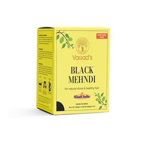 Vagad's Herbal Black Hair Mehndi (henna-based, premium quality, no amm
