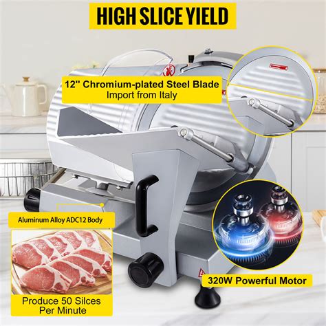 VEVOR Commercial Meat Slicer, 320W Electric Deli Food Slicer, 12 inch ...
