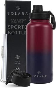 Solara Vacuum Insulated Stainless Steel Water Bottle for Hot and Cold ...