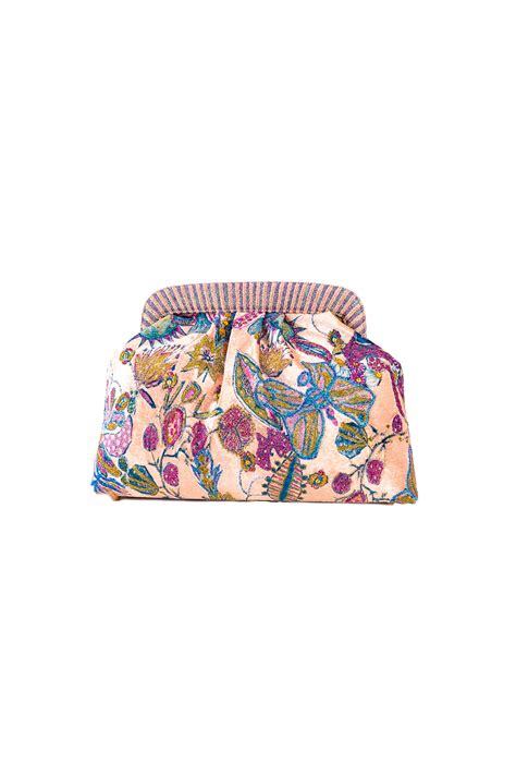 Buy Vinca Misty Rose Velvet Duffel Bag Online | Aisha Rao