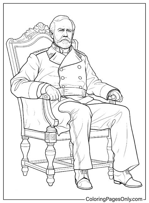Lee Robert Drawing Easy Coloring Pages General Cw Portrait Template ...