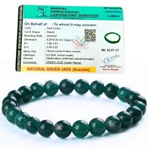 Buy VIBESLE Certified Original Green Jade Bracelet With Lab Certificate ...