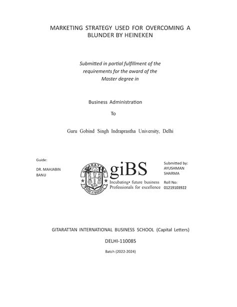 Ayushman Minor Report - MBA - IPU - Studocu