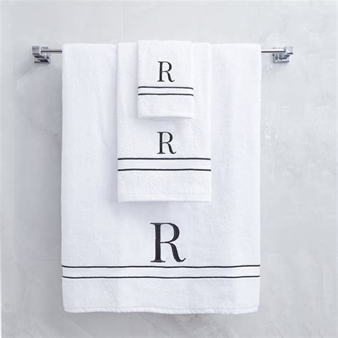 Monogrammed Initial R Ultralux White Bath-Hand-Face Towels — Petal Home