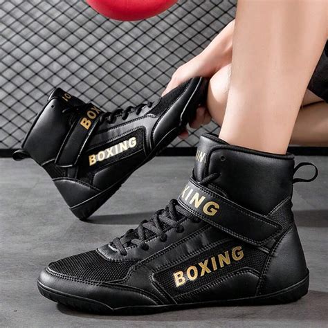 TOLLN Men's Professional Boxing Shoe High -Top Fight Shoe Fighting ...