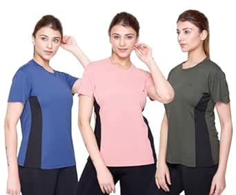 Buy White Moon Women Gym,Sports,Running Round Neck Polyester Colour ...