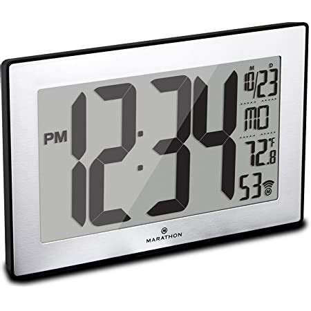 Marathon CL030064WH Digital Wall Clock with Fold-Out Table Stand ...