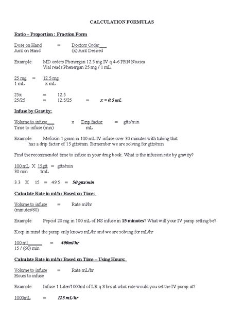 Image result for Nursing Math Calculation Examples