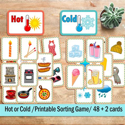Hot and Cold Sorting Game Printable Homeschool Game | Etsy