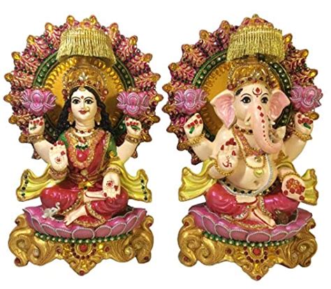 Buy Sakshi Creations Decorated Ganesh Laxmi Idol Laxmi Ganesh Murti ...