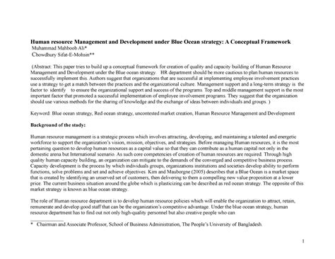 Blueocean HRM - Develop a Blue Ocean Strategy for HR Generate and ...