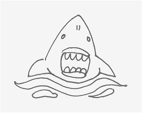 如何画卡通鲨鱼简笔画教程(第4张)