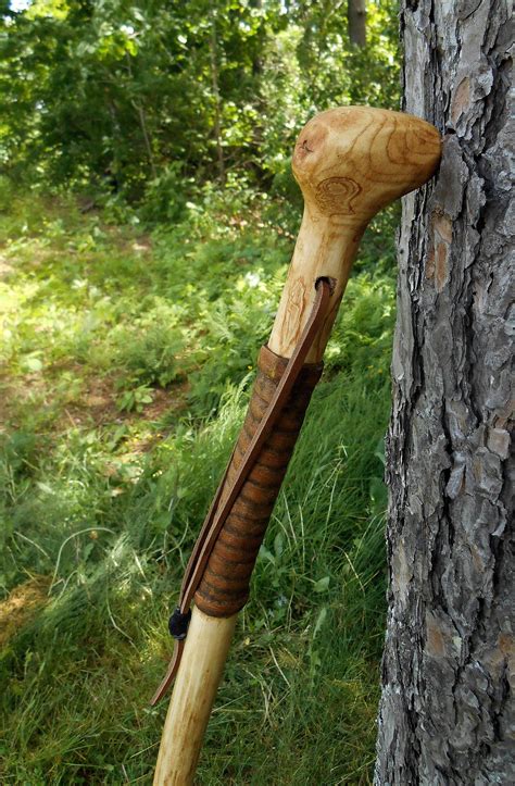 Ash Walking stick, Natural Wood Hiking Staff for Nature hikes, trekking ...