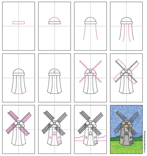 Image result for Draw Steps Windmill