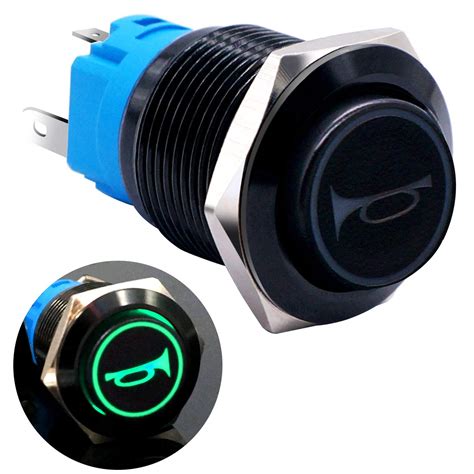 Buy Taiss 12V 16mm Car Horn Speaker Momentary Push Button Switch 1NO ...