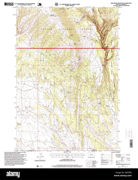 MT Red Pryor Mountain 266282 1996 24000 Restoration Stock Photo - Alamy