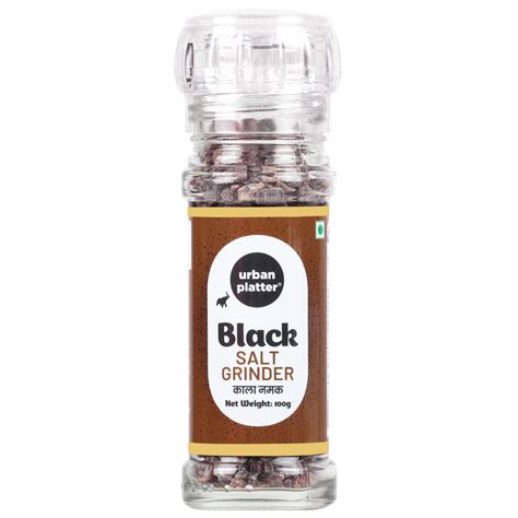 Urban Platter Black Rock Salt Grinder, 100g (Sendha Namak | Easy to gr