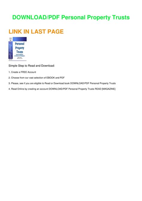 PPT - DOWNLOAD⭐/PDF Personal Property Trusts PowerPoint Presentation ...