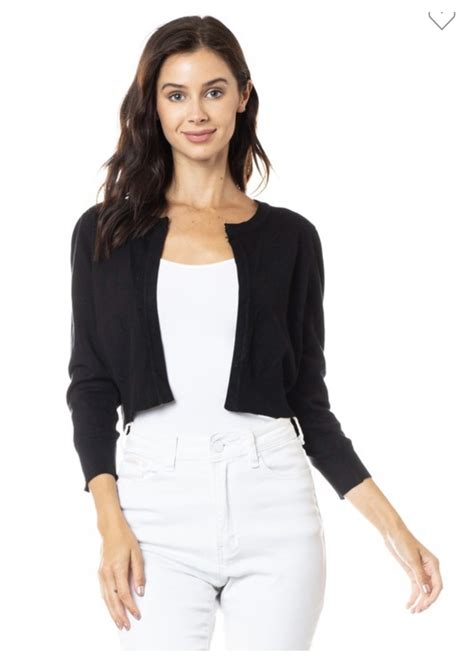 Black 3 4 Sleeve Cardigan