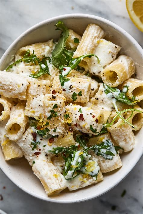 Lemon Ricotta Pasta With Arugula | Olive & Mango