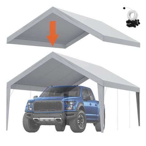 VEVOR Carport Replacement Canopy Cover 13 x 20 ft, Garage Top Tent ...