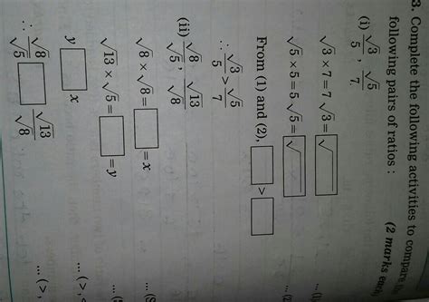 (iii) If ad bc, then 3. Complete the following activities to compare ...