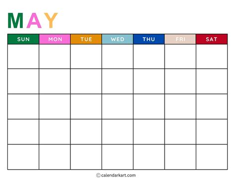 Blank May Calendar Template - 2025 Blank Calendar: Download Your Free ...