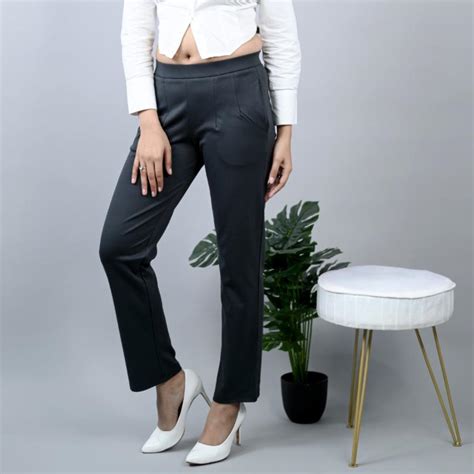 Charcoal cigarette pants & trousers for women - casual & office wear.