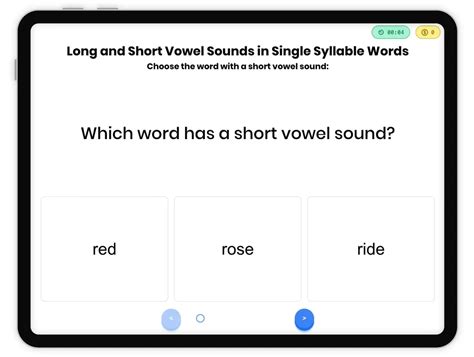 Long and Short Vowel Sounds in Single Syllable Words Game | RF.1.2.a ...