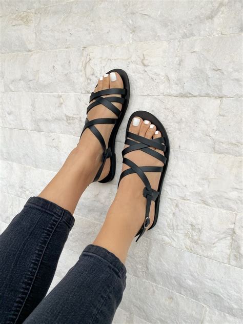 Strappy Leather Sandals, Gladiator Sandals, Women Summer Shoes, Made in ...