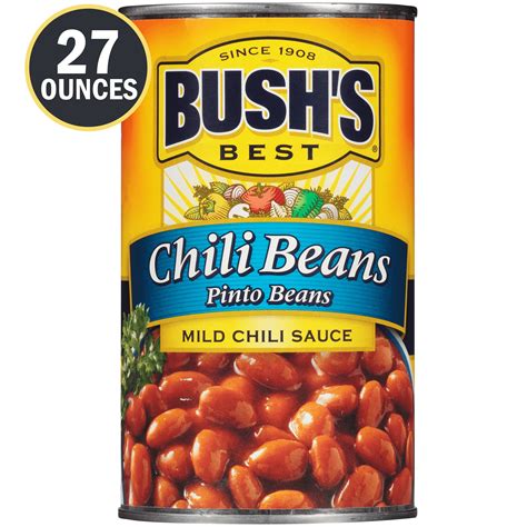 Bush's Chili Beans, Canned Pinto Beans in Mild Chili Sauce, 27 oz Can ...