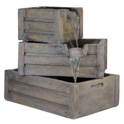 21" Brown Three Tier Planter Boxes Outdoor Water Fountain | Michaels