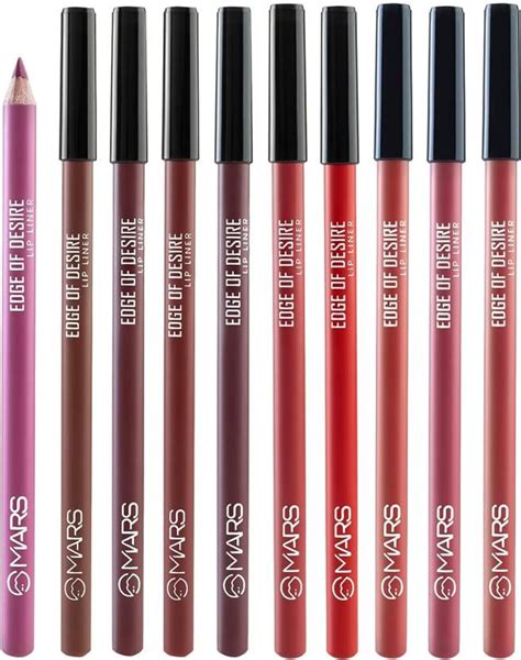 MARS Matte Lip Liner Set of 10, One Swipe Smooth Application, Long ...