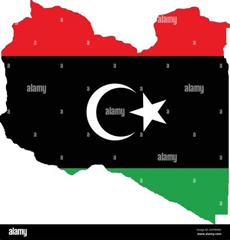 Libya Flag in Map, Libya Map with Flag, Country Map, Libya Map with Flag, Nation Flag Libya ...