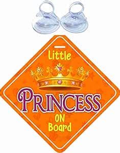 CVANU Little Princess on Board Orange Safety Warning Sticker for Driver ...