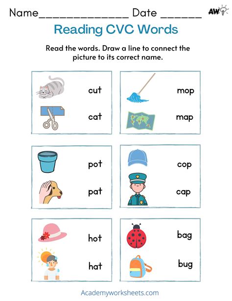 CVC Words Worksheet – Academy Worksheets