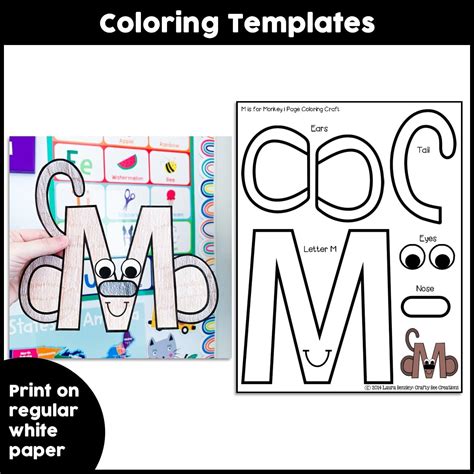 Uppercase Letter M is for Monkey Craft Activity - Crafty Bee Creations