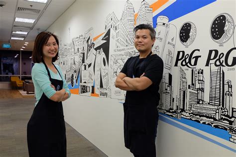 P&G Singapore office art mural on Behance