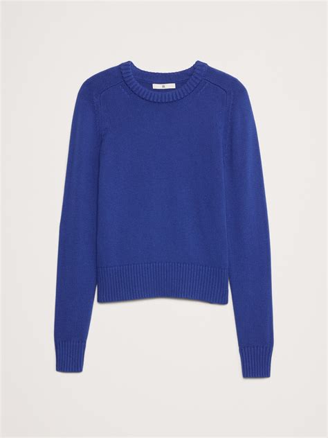 Cotton-Silk Crew-Neck Sweater | Banana Republic
