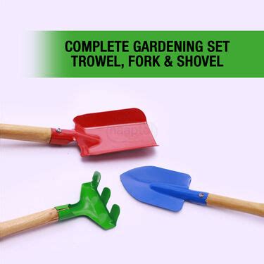 3 Pcs Sturdy Wooden Handle Safe Gardening Tools – Naaptol