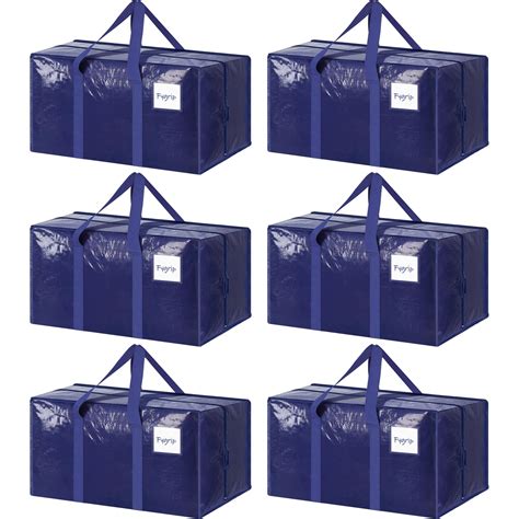 6 Pack Extra Heavy Duty Large Moving Bags with Strong Zipper ...